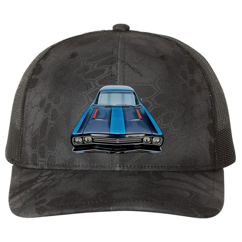 1969 Plymouth Road Runner Richardson Premium Trucker Snapback Cap  Kryptek Typhon Black