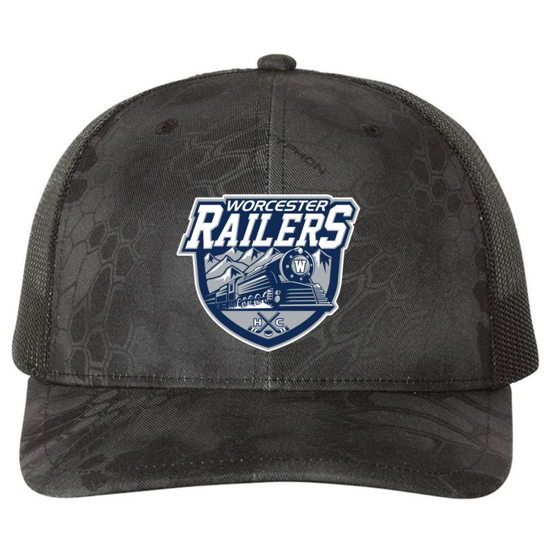 Worcester Railers Richardson Premium Trucker Snapback Cap  Kryptek Typhon Black