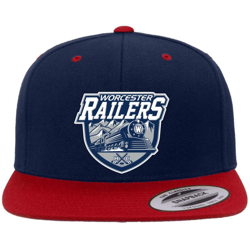 Worcester Railers Premium Flat Bill Snapback Cap  Navy