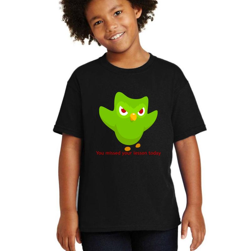 You Missed Your Lesson Today. Youth T-Shirt Boy Black