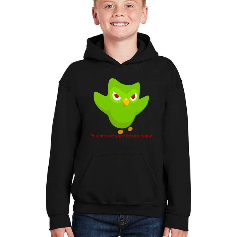 You Missed Your Lesson Today. Youth Hooded Sweatshirt Boy Black