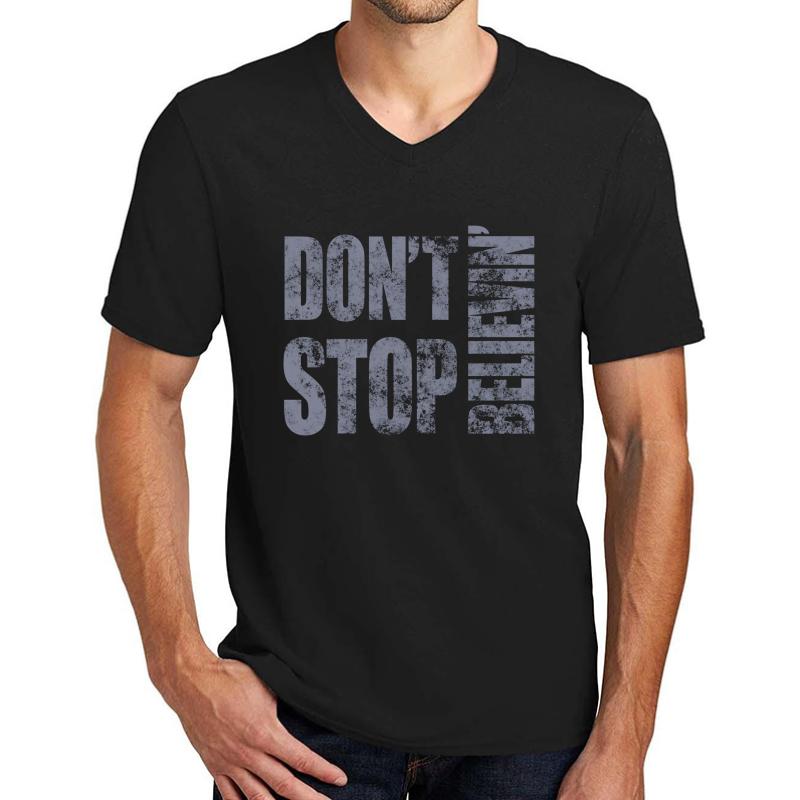 80'S Journey Don't Stop Believin' Unisex V-Neck T-Shirt Men Black