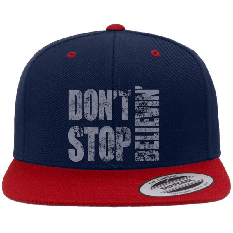 80'S Journey Don't Stop Believin' Premium Flat Bill Snapback Cap  Navy