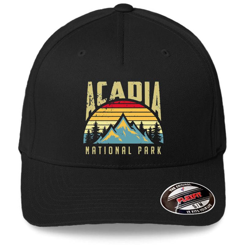 Acadia National Park Flexfit Baseball Cap  Black