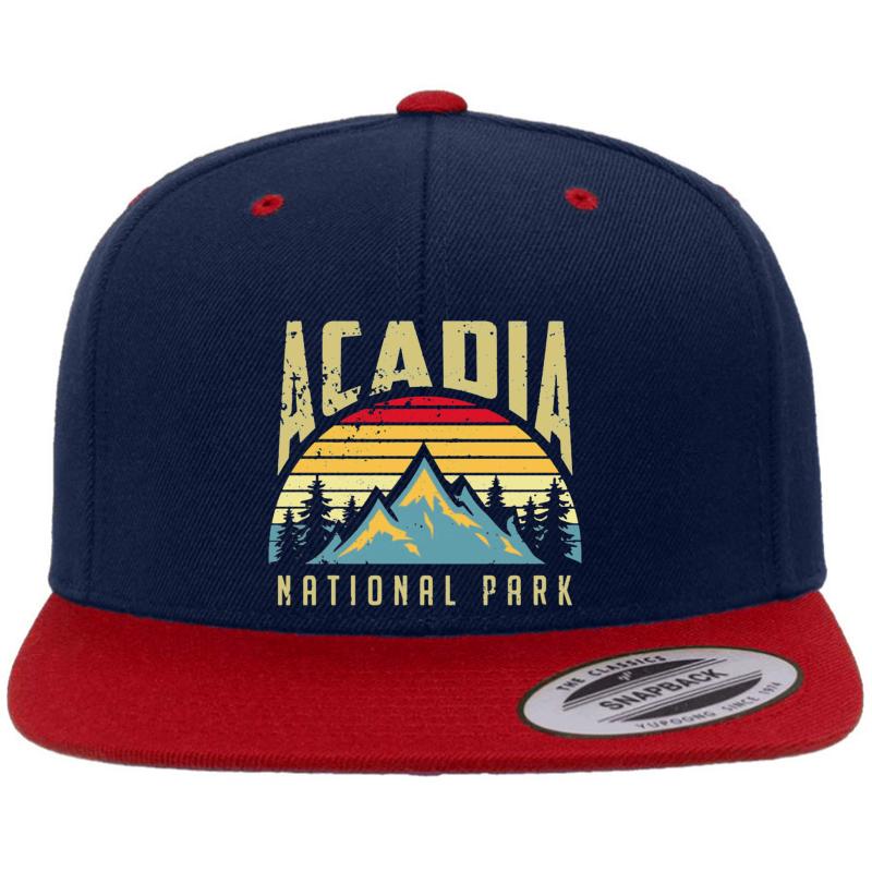 Acadia National Park Premium Flat Bill Snapback Cap  Navy