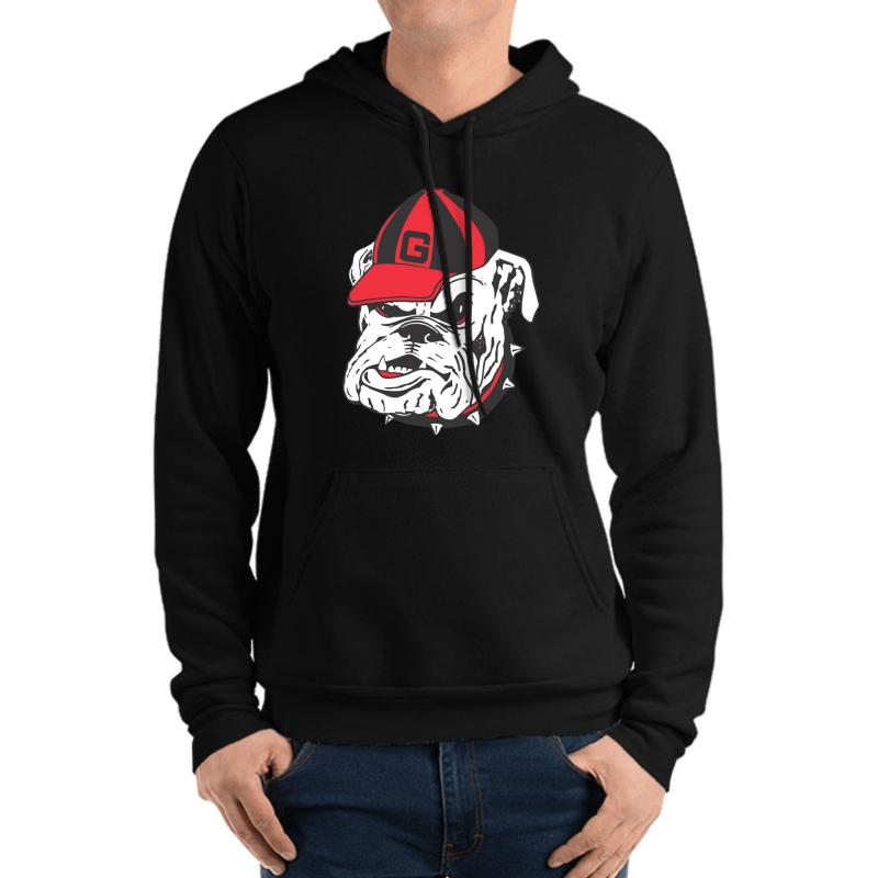 Vintage Bulldog Uga Unisex Hooded Sweatshirt Men Black