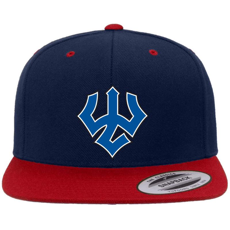 Washington & Lee University Sticker Shirt Premium Flat Bill Snapback Cap  Navy