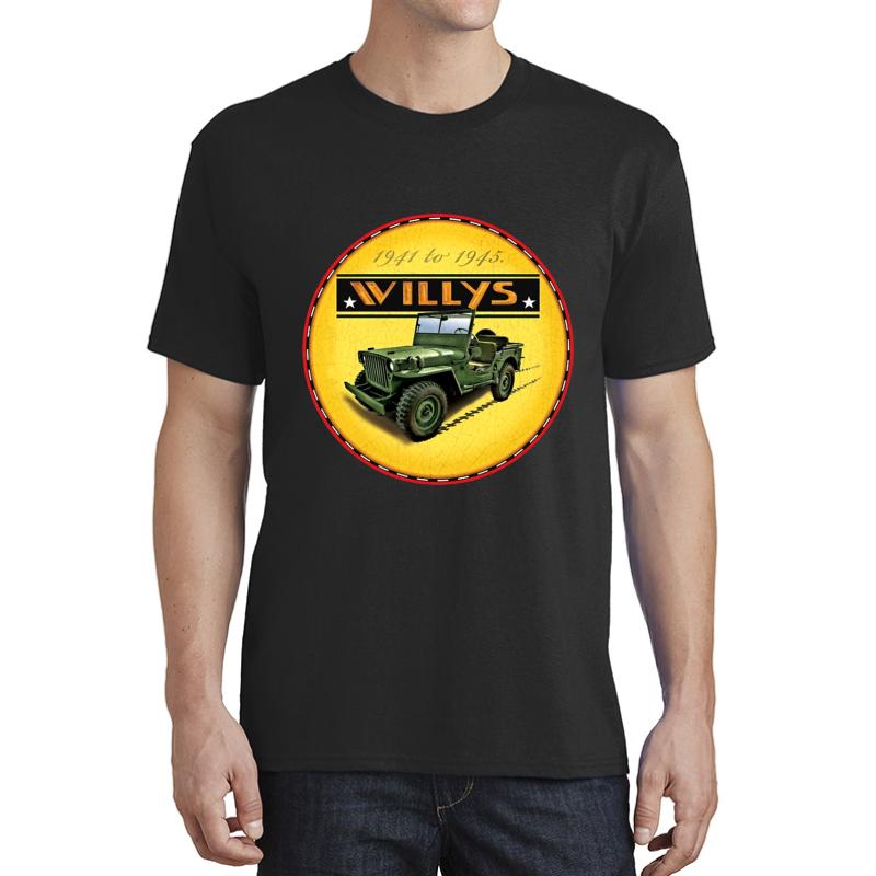 Willys Wartime Jeep Ww2 Unisex T-Shirt Men Black