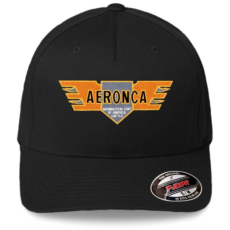 Aeronca Aircraft Usa Flexfit Baseball Cap  Black