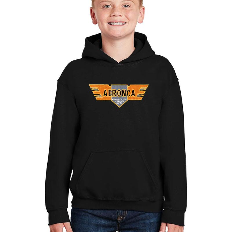 Aeronca Aircraft Usa Youth Hooded Sweatshirt Boy Black