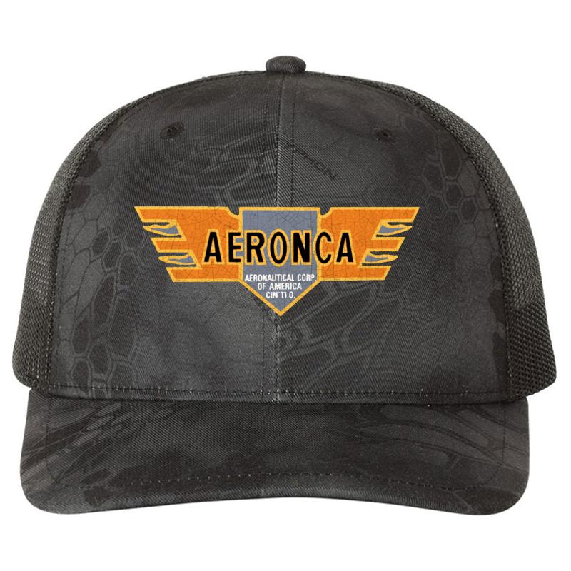 Aeronca Aircraft Usa Richardson Premium Trucker Snapback Cap  Kryptek Typhon Black