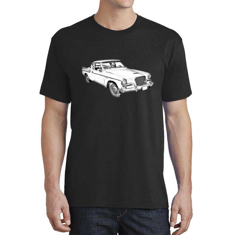 1961 Studebaker Hawk Coupe Illustration Unisex T-Shirt Men Black