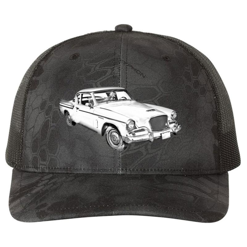 1961 Studebaker Hawk Coupe Illustration Richardson Premium Trucker Snapback Cap  Kryptek Typhon Black