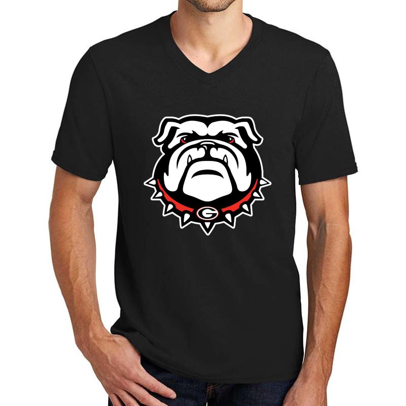 Uga Bulldogs Unisex V-Neck T-Shirt Men Black