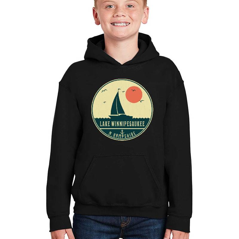 Lake Winnipesaukee Sailing Design Premium Flat Bill Snapback Caps