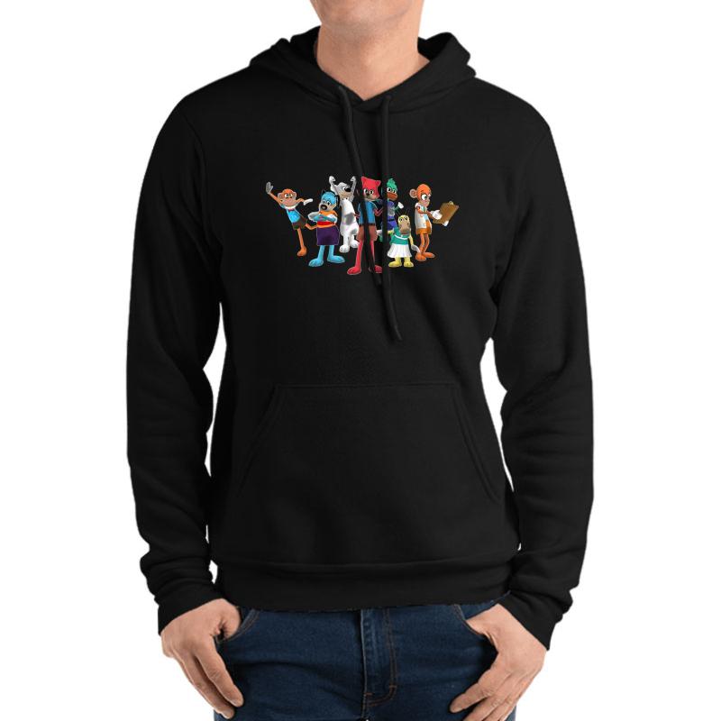 Toontown Characters Unisex Hooded Sweatshirt Men Black