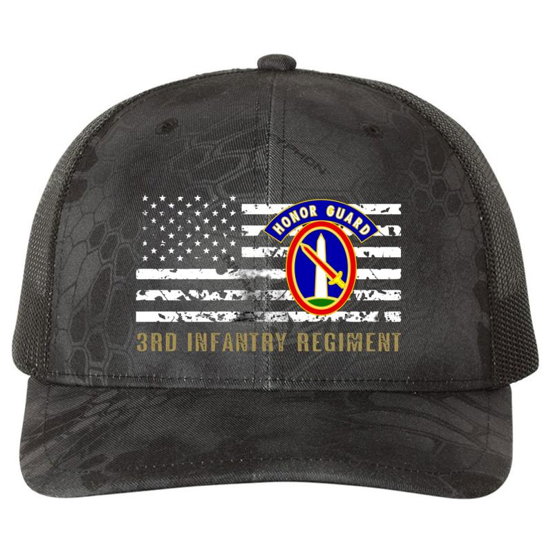 3Rd Infantry Regiment Richardson Premium Trucker Snapback Cap  Kryptek Typhon Black