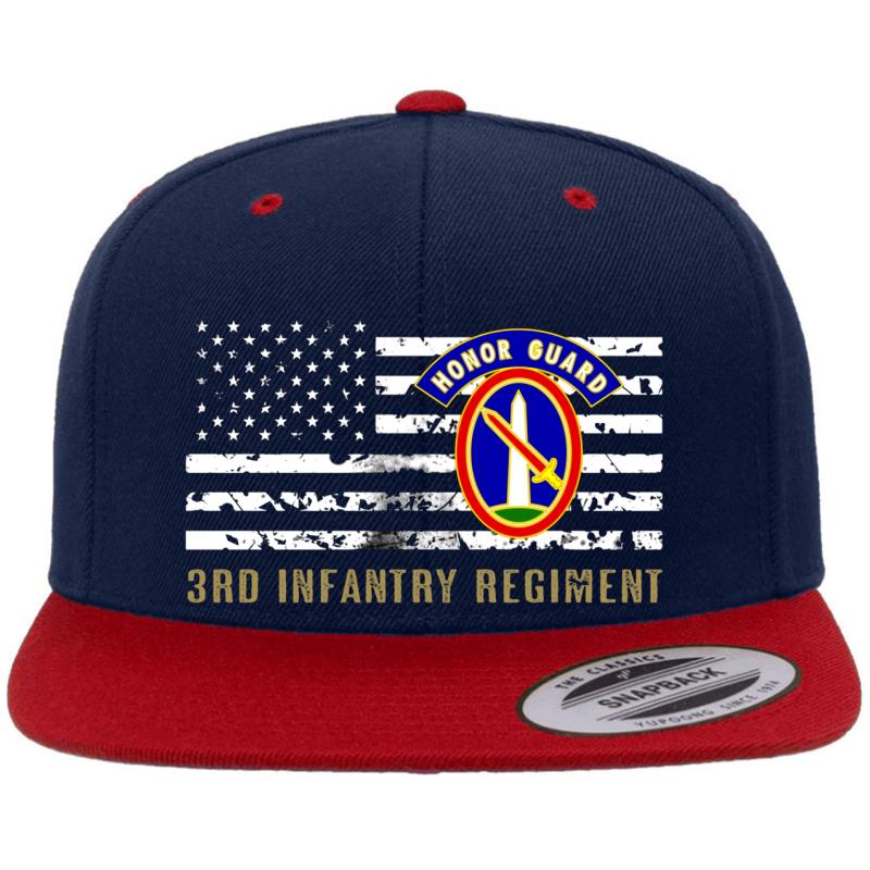 3Rd Infantry Regiment Premium Flat Bill Snapback Cap  Navy