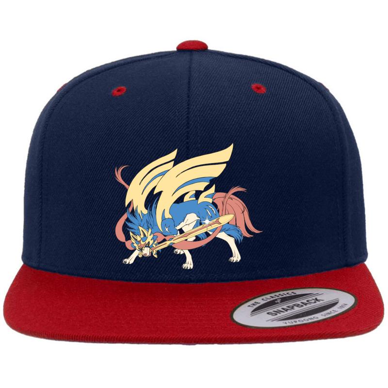 Zacian Premium Flat Bill Snapback Cap  Navy