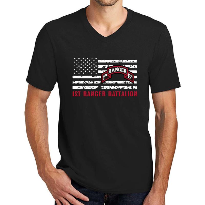 1St Ranger Battalion Unisex V-Neck T-Shirt Men Black