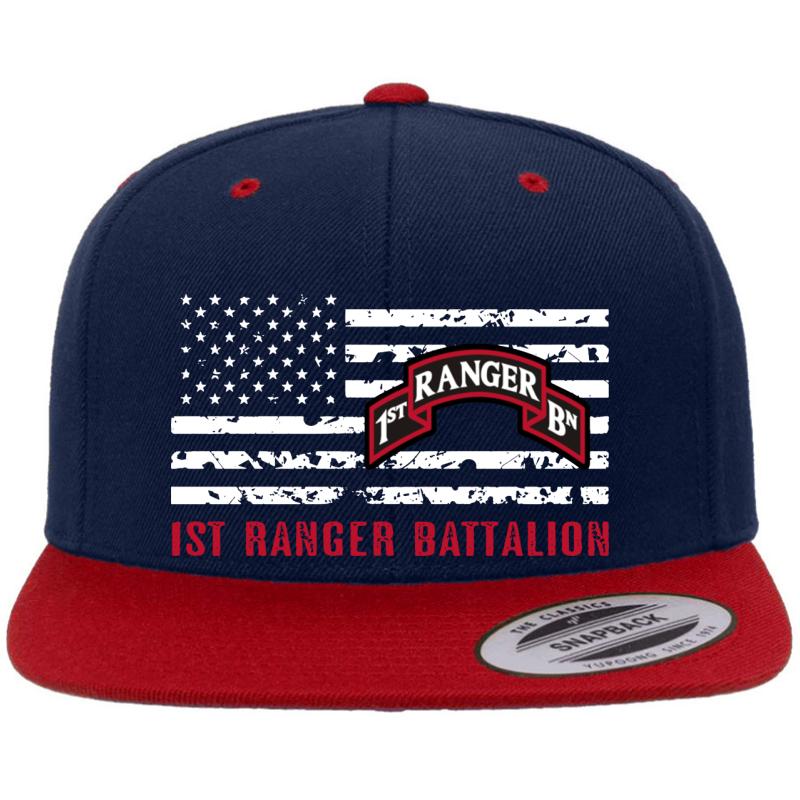 1St Ranger Battalion Premium Flat Bill Snapback Cap  Navy