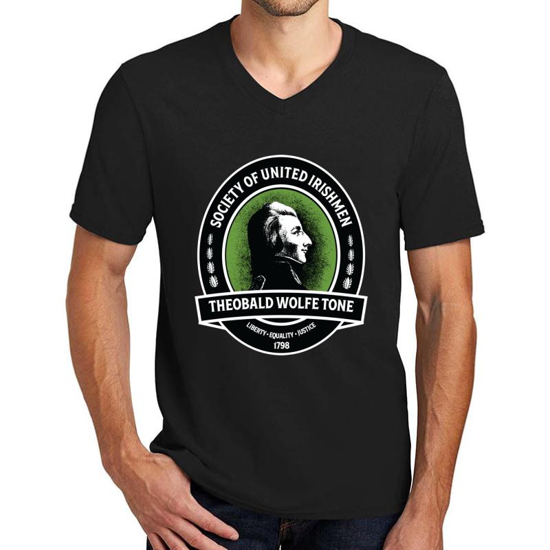 Theobald Wolfe Tone - Society Of The United Irishmen Unisex V-Neck T-Shirt Men Black