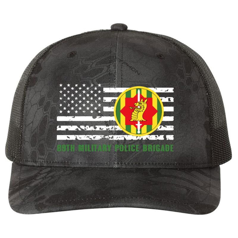 89Th Military Police Brigade Richardson Premium Trucker Snapback Cap  Kryptek Typhon Black