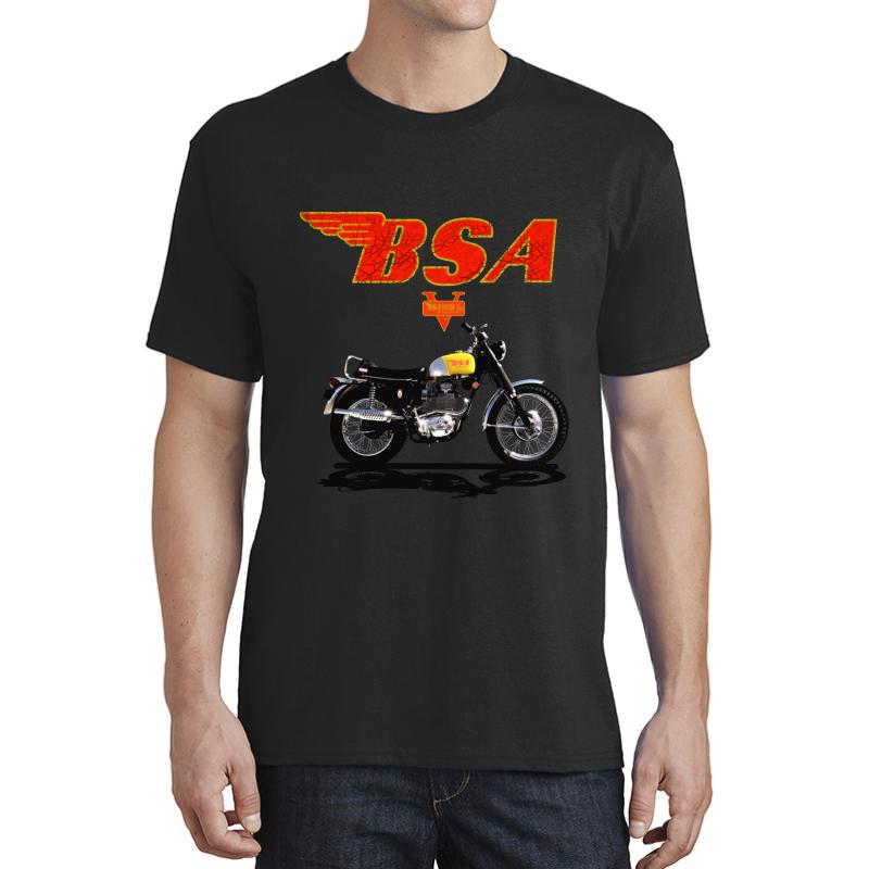 Vintage Bsa Victor 441 Motorcycles Design By Motormaniac Unisex T-Shirt Men Black