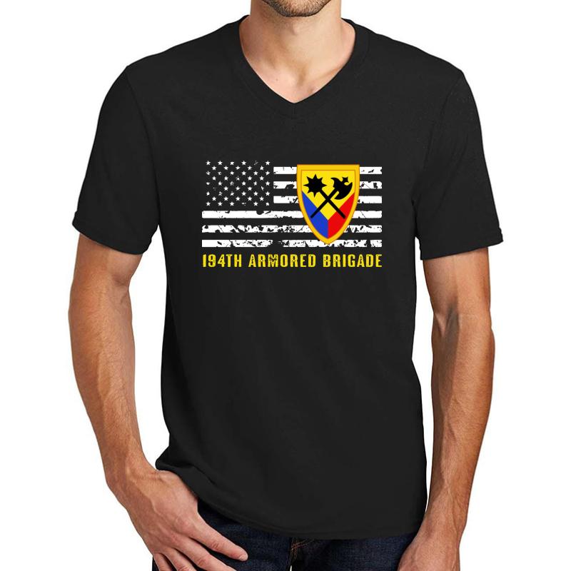 194Th Armored Brigade Unisex V-Neck T-Shirt Men Black