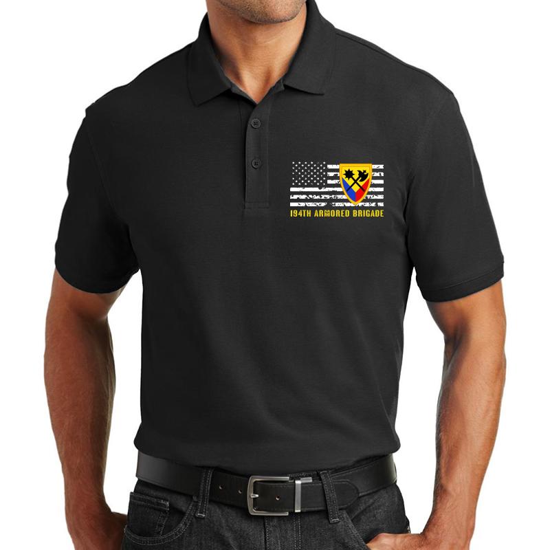 194Th Armored Brigade Unisex Polo Jersey Sport Shirt Men Black