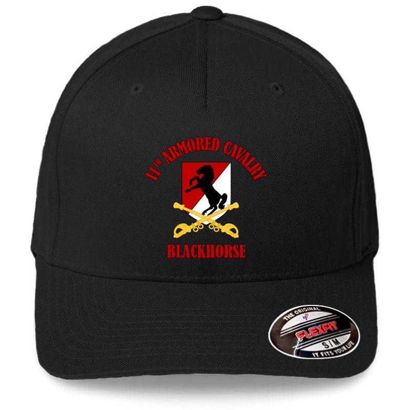 11Th Armored Cavalry - Blackhorse Flexfit Baseball Cap  Black