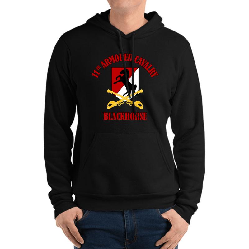 11Th Armored Cavalry - Blackhorse Unisex Hooded Sweatshirt Men Black