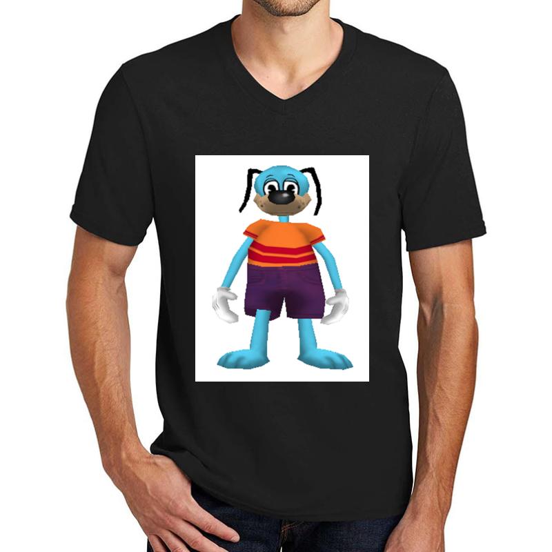 Toontown Dog Unisex V-Neck T-Shirt Men Black