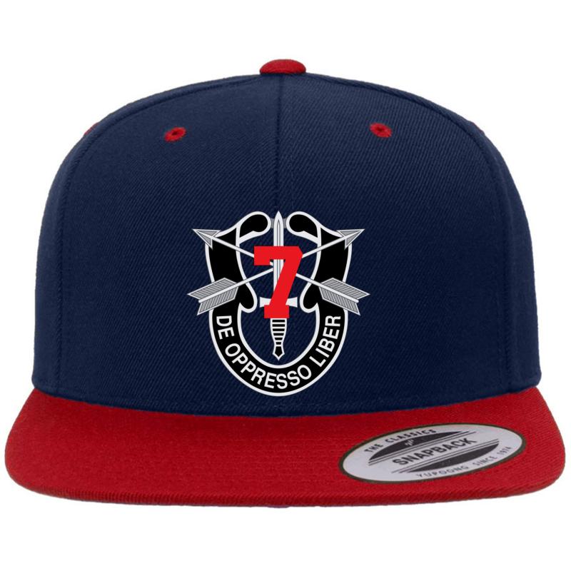 7Th Special Forces Group 7Th Sfg  Premium Flat Bill Snapback Cap  Navy