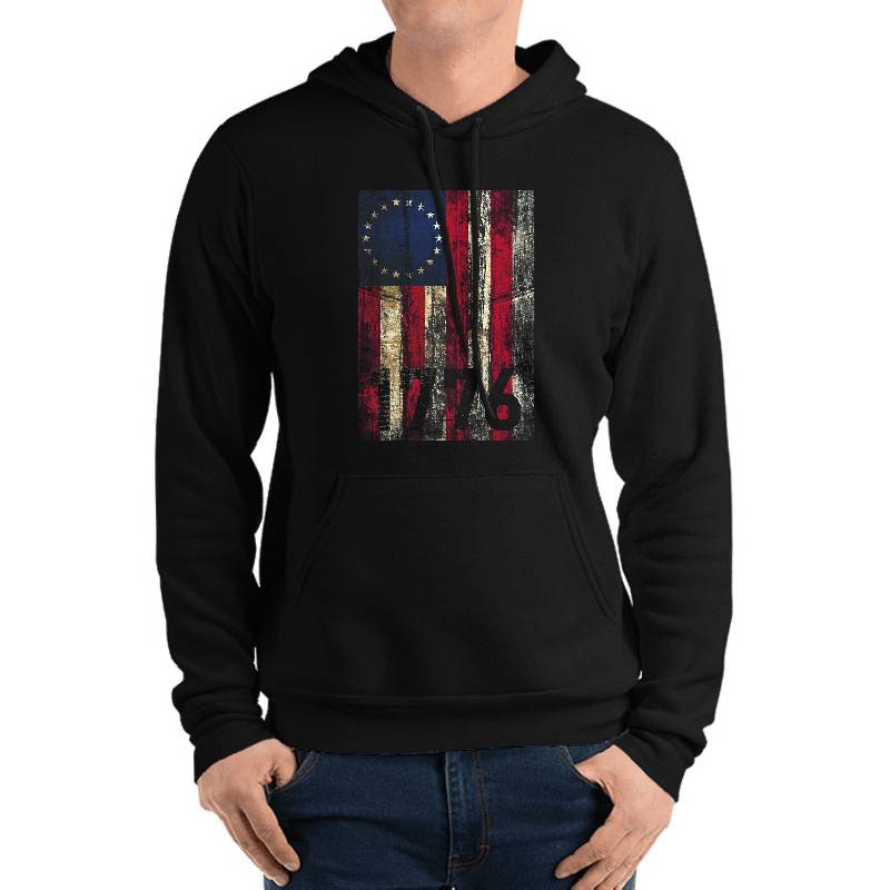 Betsy Ross Flag Vintage America First 1776 Betsy Ross Flag Youth Hooded Sweatshirts