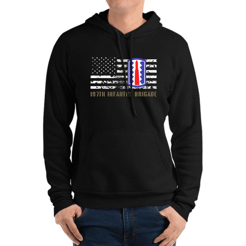 197Th Infantry Brigade Unisex Hooded Sweatshirt Men Black