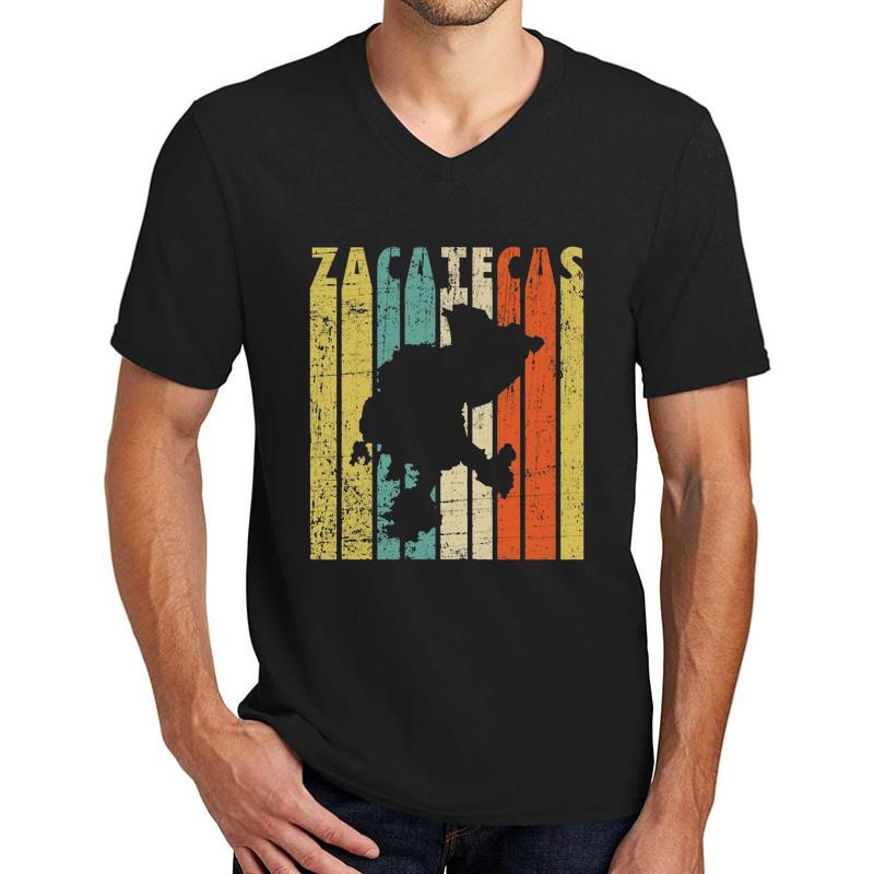 Zacatecas Mexico Vintage Retro Unisex V-Neck T-Shirt Men Black