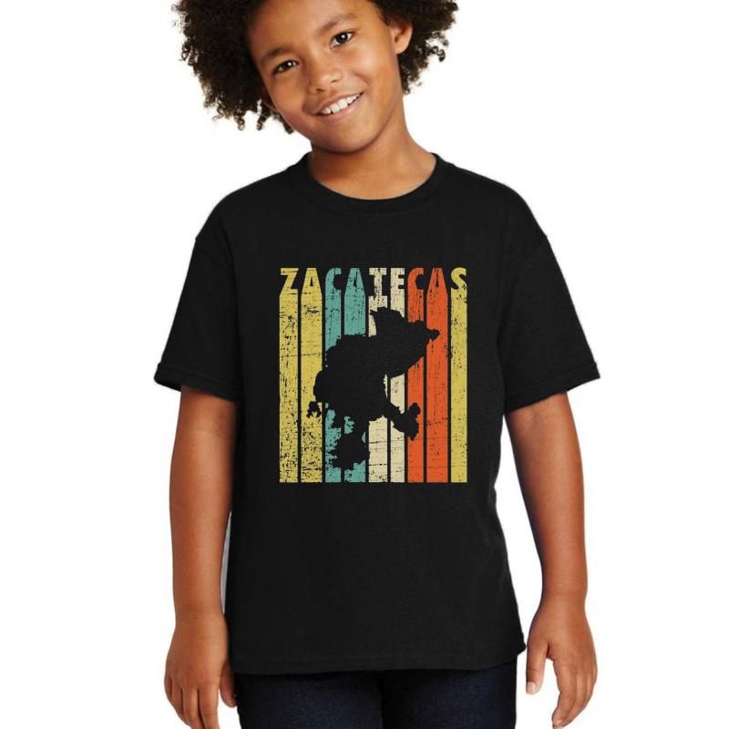 Zacatecas Mexico Vintage Retro Youth T-Shirt Boy Black