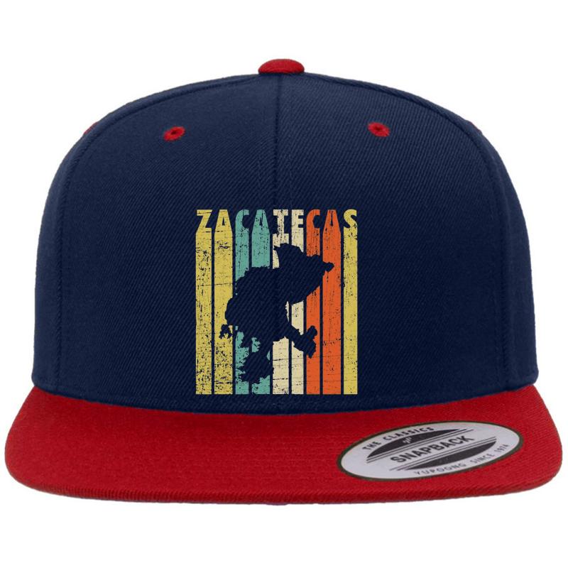 Zacatecas Mexico Vintage Retro Premium Flat Bill Snapback Cap  Navy