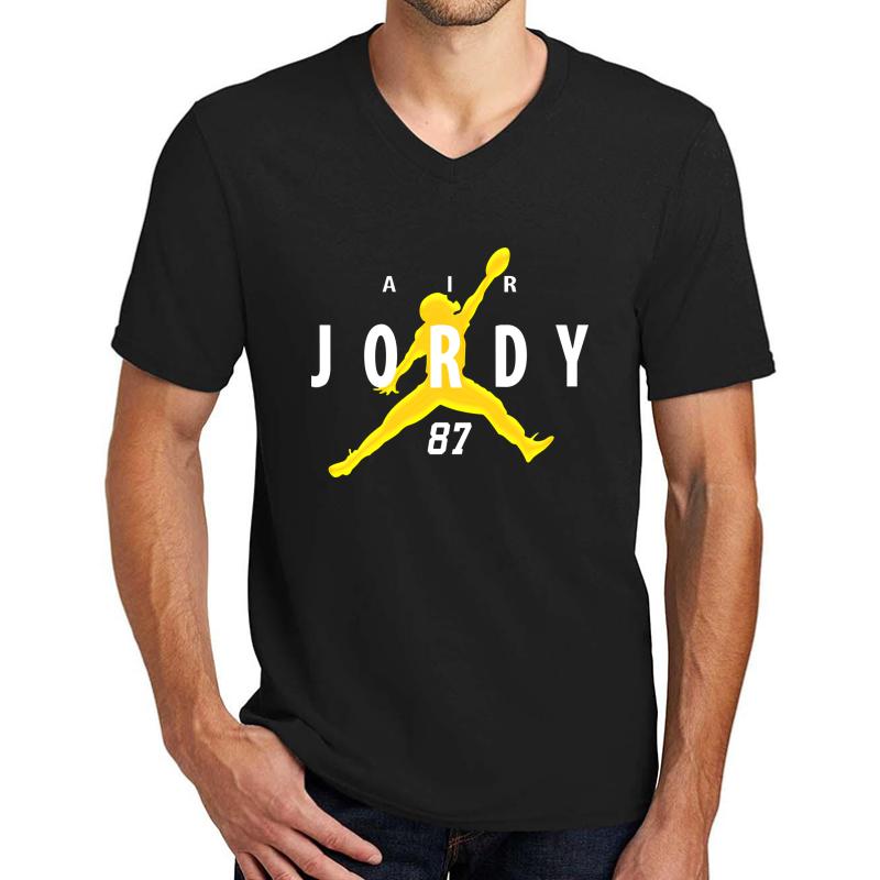 Air Jordy Unisex V-Neck T-Shirt Men Black