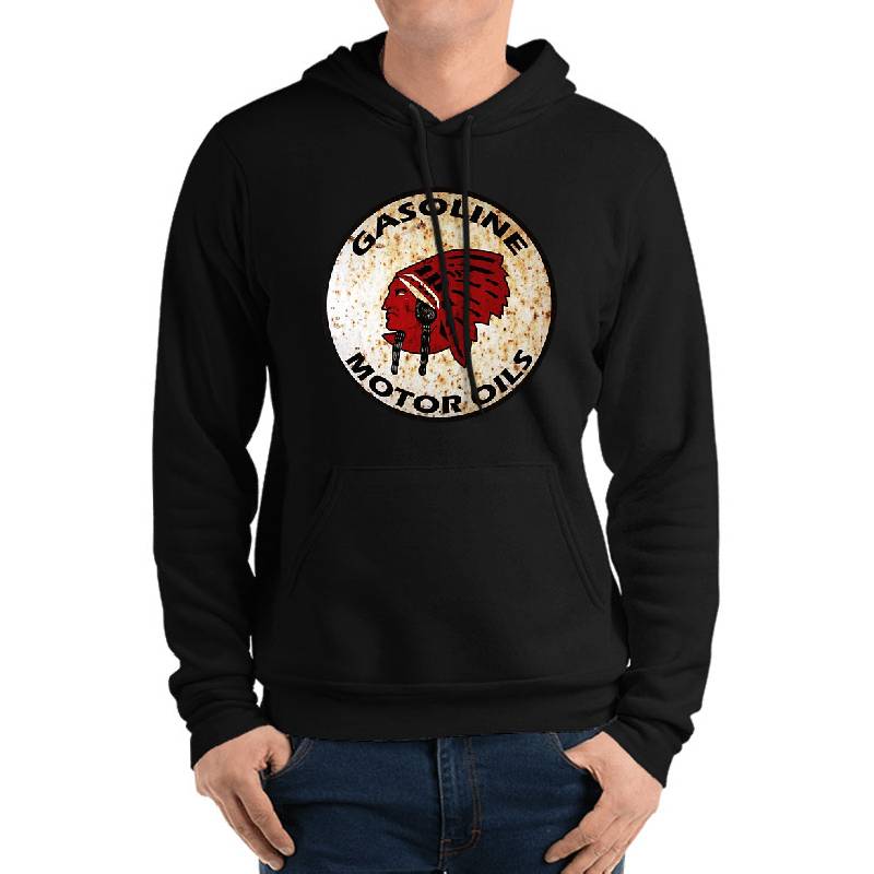 Red Indian Gasoline vintage sign reproduction rusted vers. Youth Hooded Sweatshirts