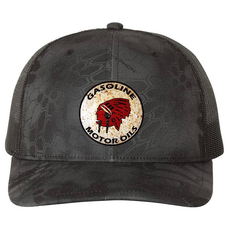 Red Indian Gasoline vintage sign reproduction rusted vers. Youth Hooded Sweatshirts