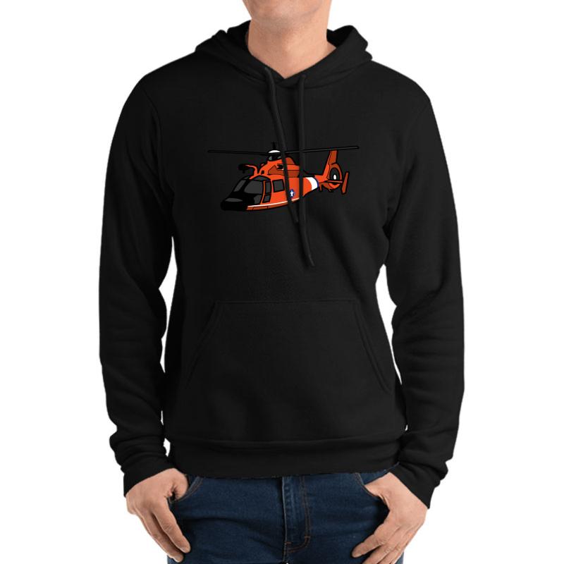 Uscg Hh65 Helicopter Unisex Hooded Sweatshirt Men Black