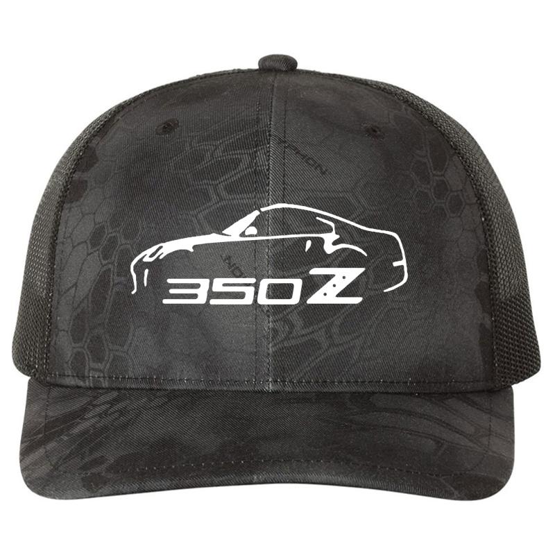 350Z Logo Car Richardson Premium Trucker Snapback Cap  Kryptek Typhon Black