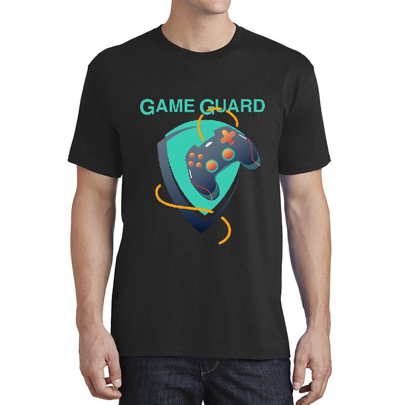 Game guard emblem with a gamepad Premium Flat Bill Snapback Caps