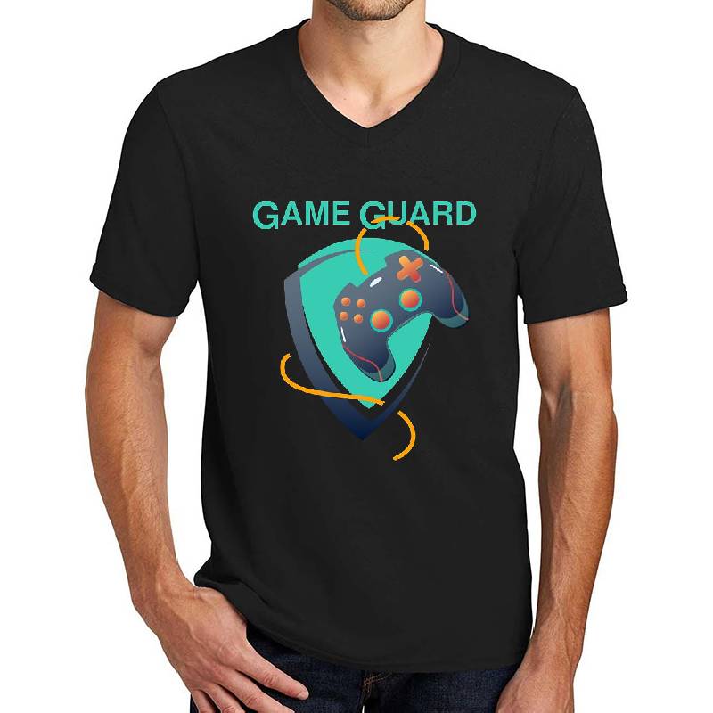 Game guard emblem with a gamepad Premium Flat Bill Snapback Caps