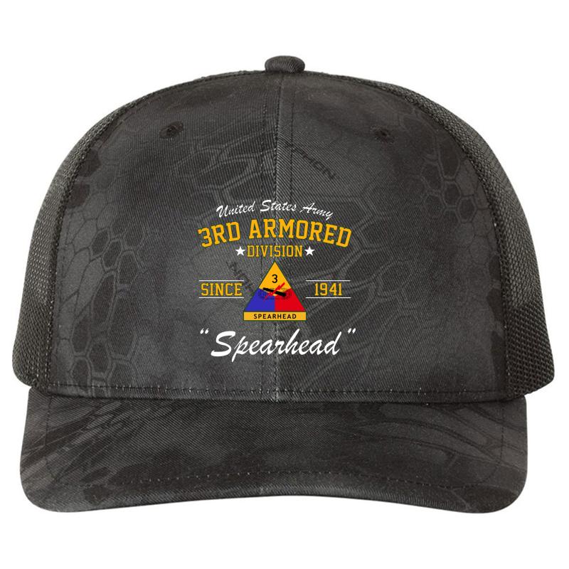 3Rd Armored Division Richardson Premium Trucker Snapback Cap  Kryptek Typhon Black