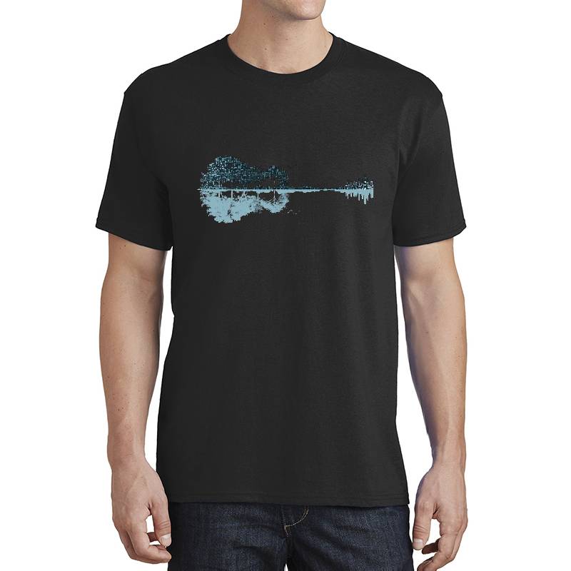 Nature Guitar - Musical Notes - Turquoise Unisex V-Neck T-Shirts