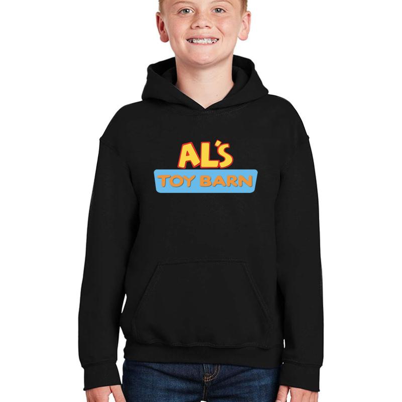 Al's Toy Barn Youth Hooded Sweatshirt Boy Black