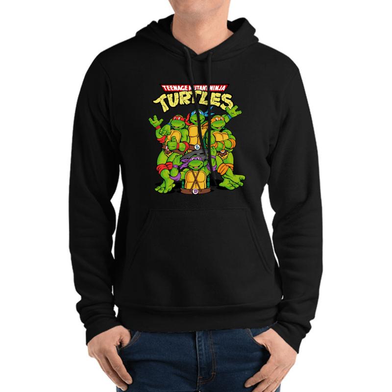 Tmnt - Teenage Mutant Ninja Turtles Unisex Hooded Sweatshirt Men Black